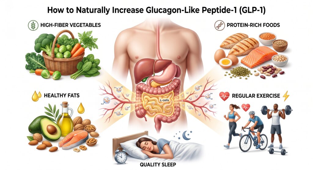 how to naturally increase glucagon like peptide 1